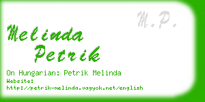 melinda petrik business card